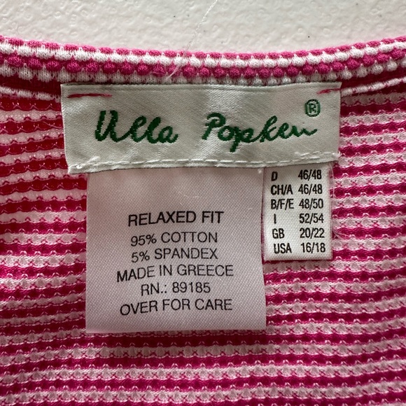 Ulla Popken Pink  Stripped Top Women’s Size 16/18 Short Sleeve - Picture 5 of 5